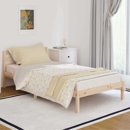 vidaXL Bed Frame without Mattress Solid Wood Pine 100x200cm - Brown - 205.5 x 105.5 x 69.5 cm