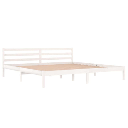 vidaXL Bed Frame without Mattress Solid Wood Pine 200x200cm White - 205.5 x 205.5 x 69.5 cm