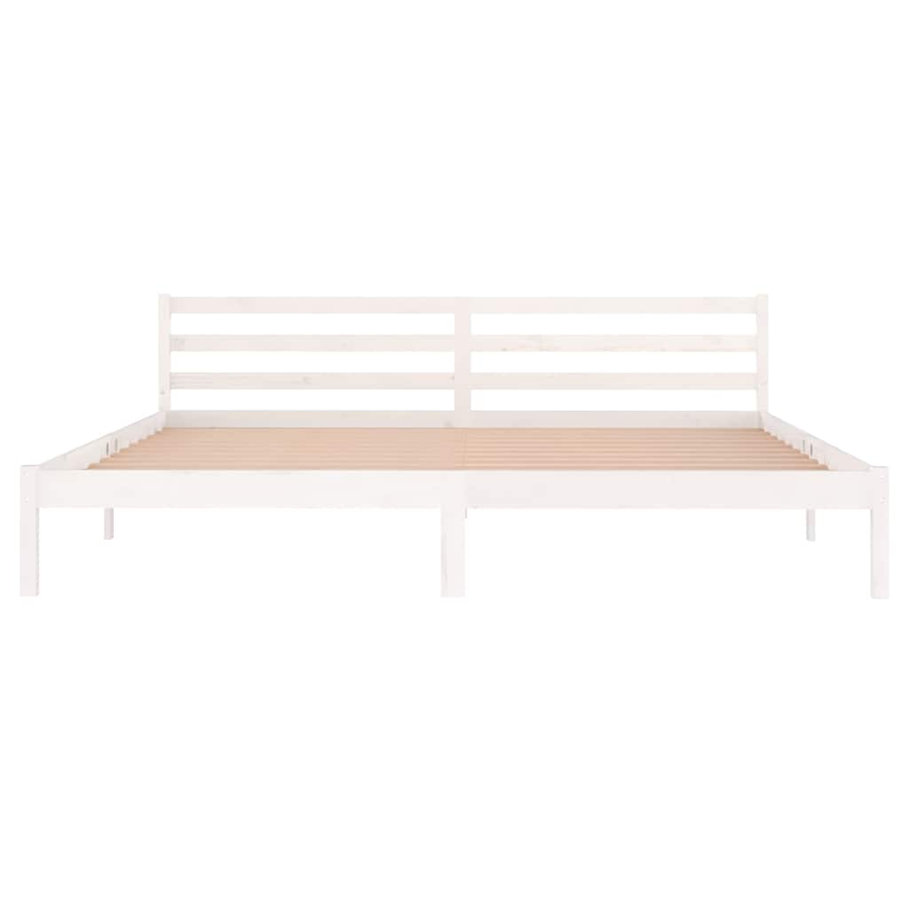 vidaXL Bed Frame without Mattress Solid Wood Pine 200x200cm White - 205.5 x 205.5 x 69.5 cm
