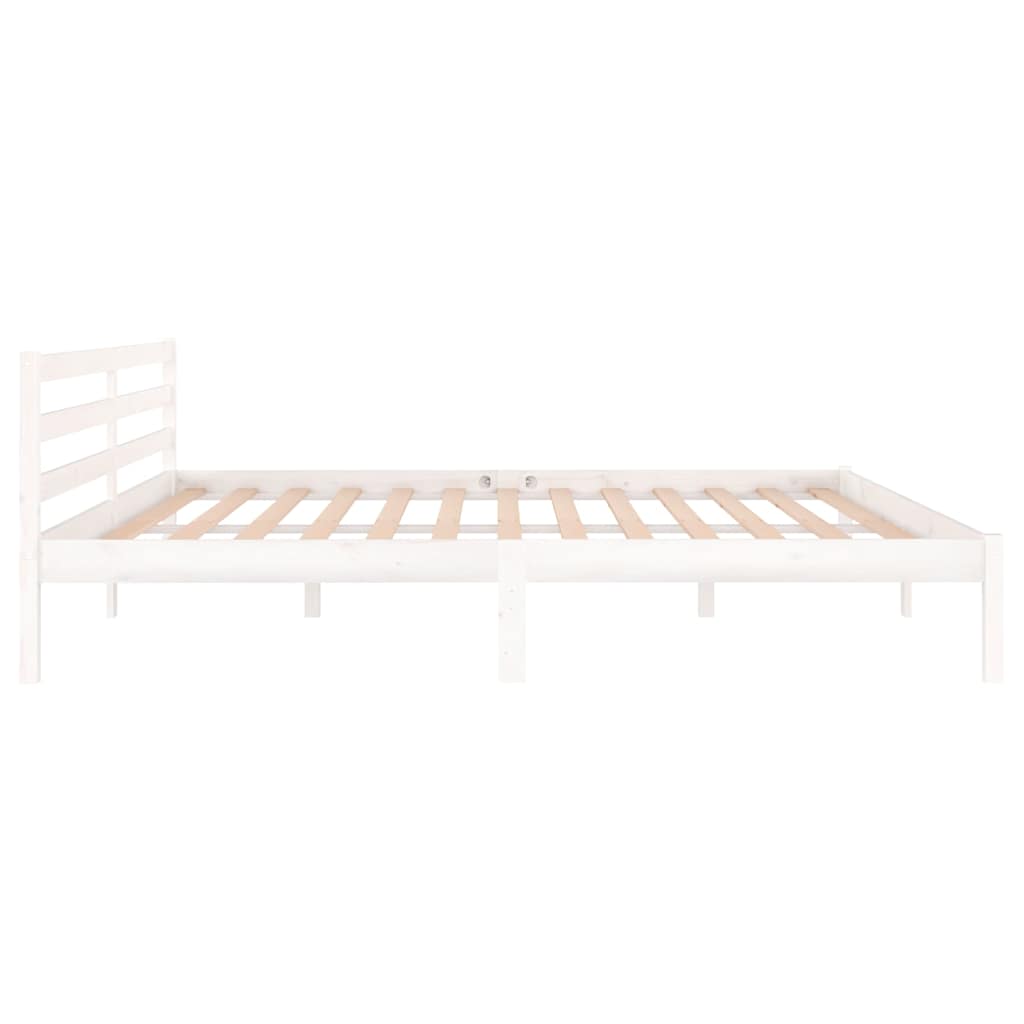 vidaXL Bed Frame without Mattress Solid Wood Pine 200x200cm White - 205.5 x 205.5 x 69.5 cm