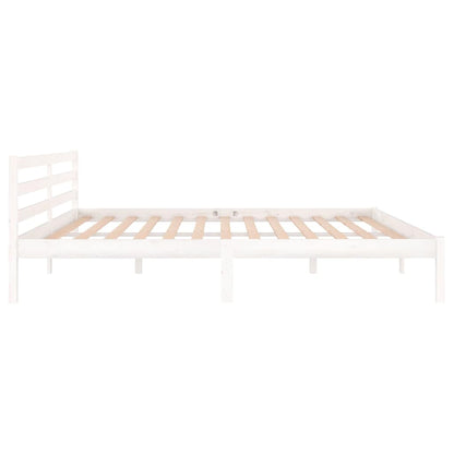 vidaXL Bed Frame without Mattress Solid Wood Pine 200x200cm White - 205.5 x 205.5 x 69.5 cm