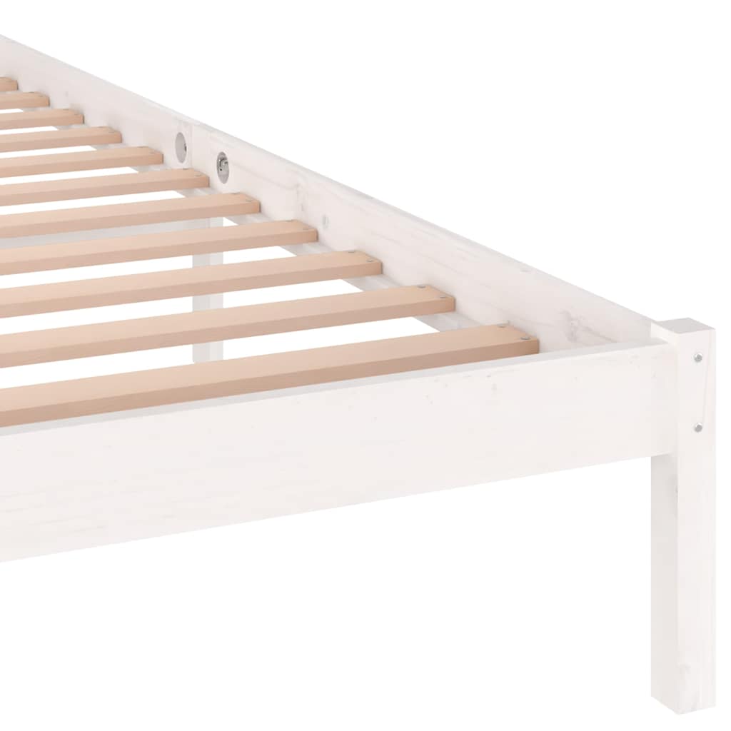 vidaXL Bed Frame without Mattress Solid Wood Pine 200x200cm White - 205.5 x 205.5 x 69.5 cm