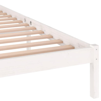 vidaXL Bed Frame without Mattress Solid Wood Pine 200x200cm White - 205.5 x 205.5 x 69.5 cm