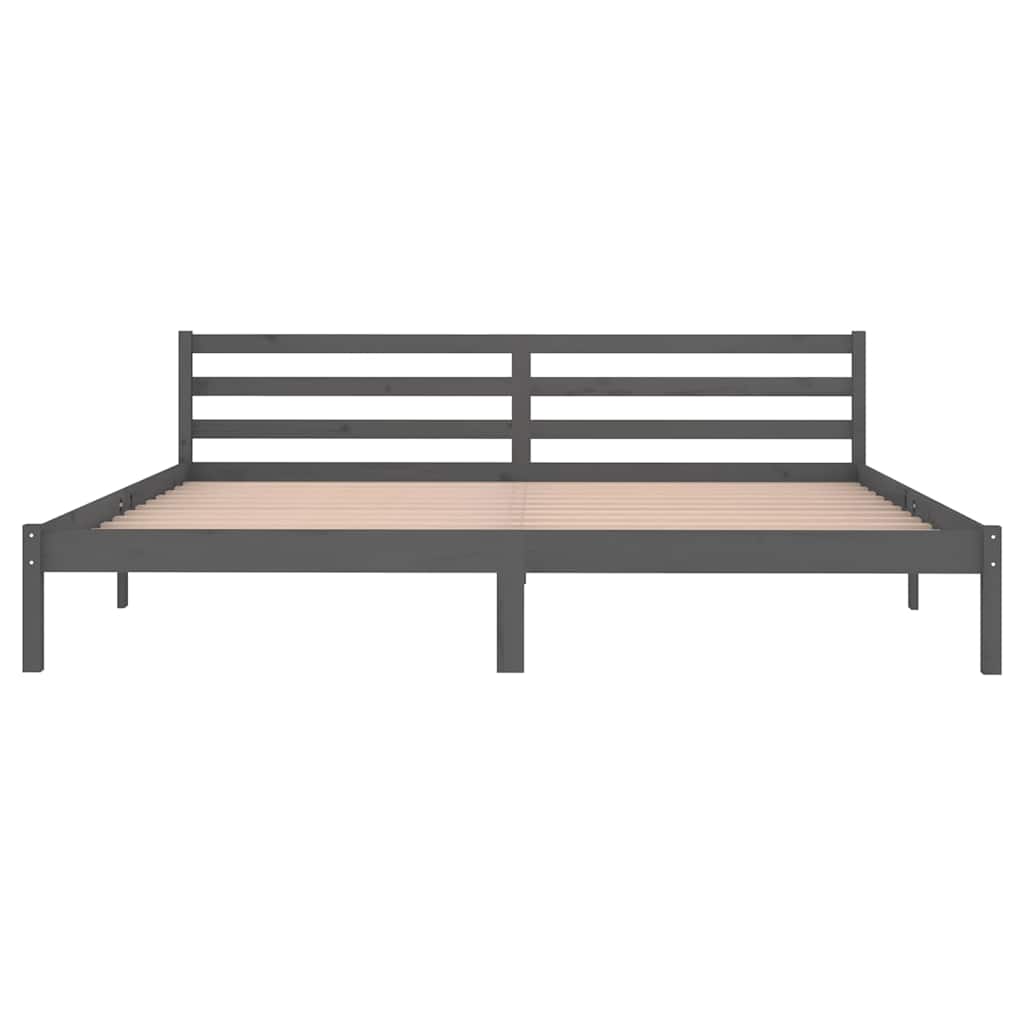 vidaXL Bed Frame without Mattress Solid Wood Pine 200x200cm Grey - 205.5 x 205.5 x 69.5 cm