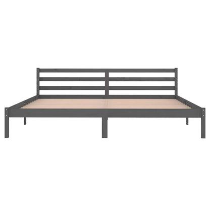 vidaXL Bed Frame without Mattress Solid Wood Pine 200x200cm Grey - 205.5 x 205.5 x 69.5 cm