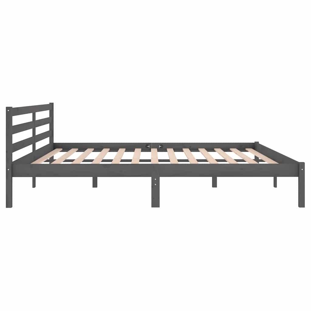 vidaXL Bed Frame without Mattress Solid Wood Pine 200x200cm Grey - 205.5 x 205.5 x 69.5 cm