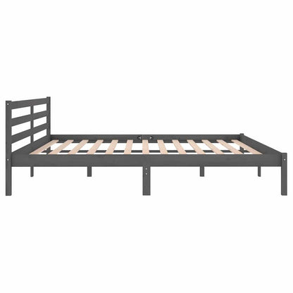 vidaXL Bed Frame without Mattress Solid Wood Pine 200x200cm Grey - 205.5 x 205.5 x 69.5 cm