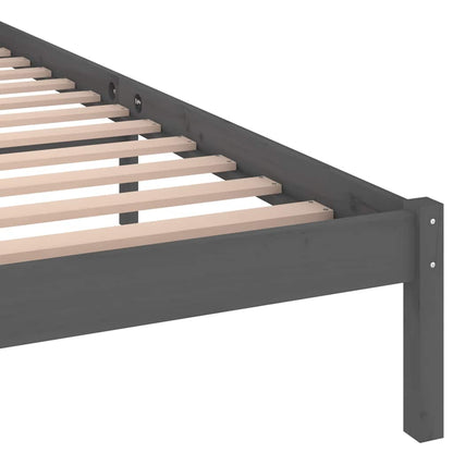 vidaXL Bed Frame without Mattress Solid Wood Pine 200x200cm Grey - 205.5 x 205.5 x 69.5 cm