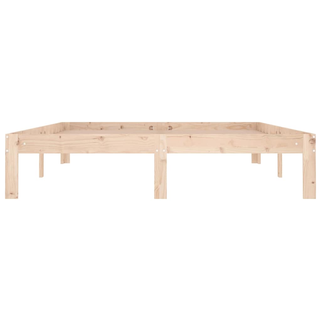 vidaXL Bed Frame without Mattress Solid Wood Pine 140x190cm - Brown - 193.5 x 143.5 x 30 cm