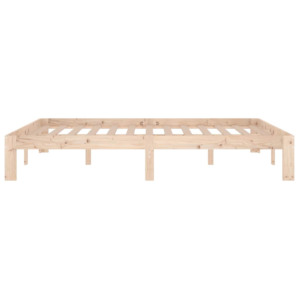 vidaXL Bed Frame without Mattress Solid Wood Pine 140x190cm - Brown - 193.5 x 143.5 x 30 cm