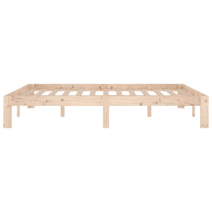 vidaXL Bed Frame without Mattress Solid Wood Pine 140x190cm - Brown - 193.5 x 143.5 x 30 cm