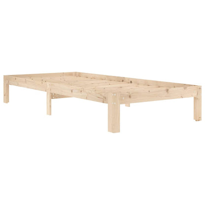 vidaXL Bed Frame without Mattress Solid Wood Pine 90x200cm - Brown - 203.5 x 93.5 x 30 cm
