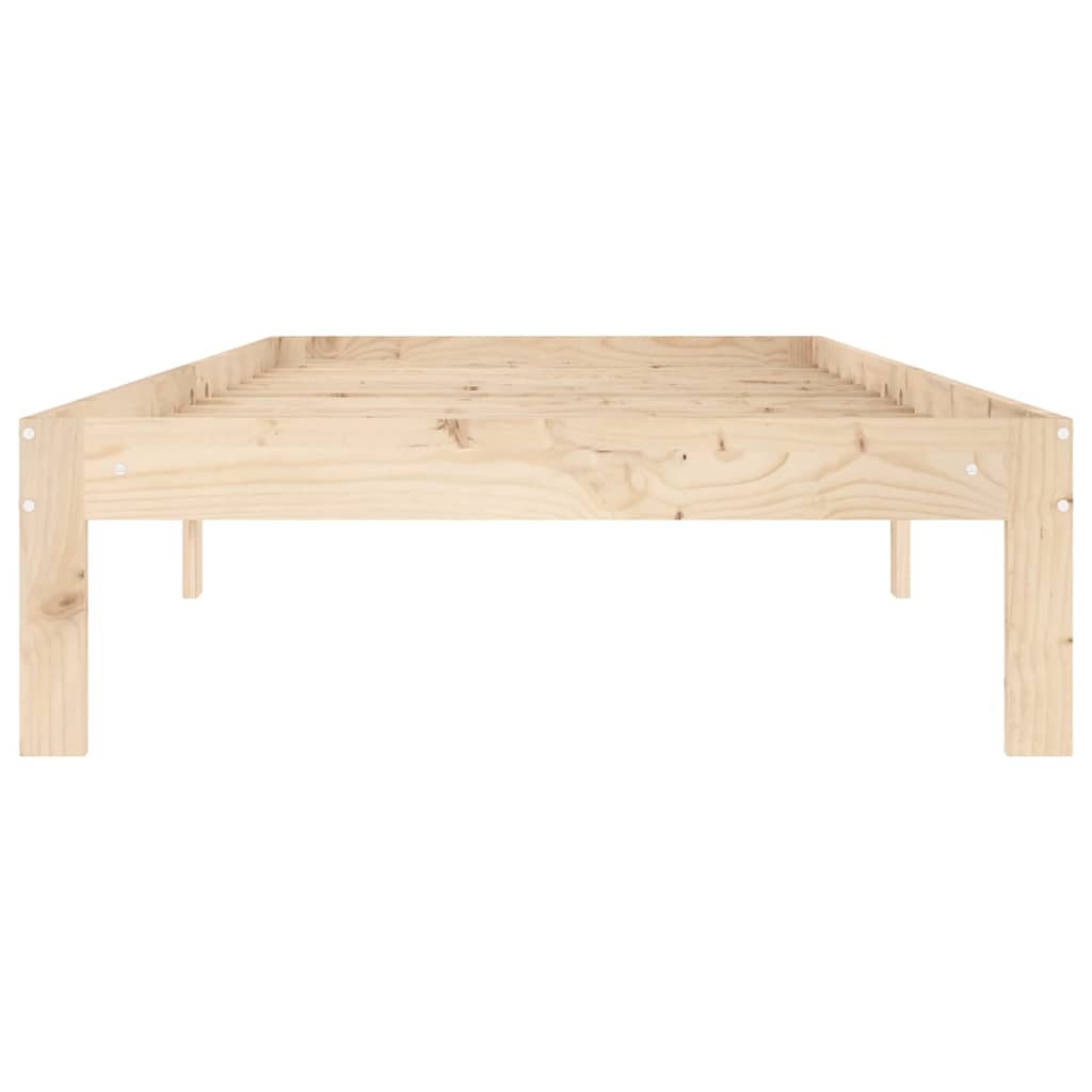 vidaXL Bed Frame without Mattress Solid Wood Pine 90x200cm - Brown - 203.5 x 93.5 x 30 cm