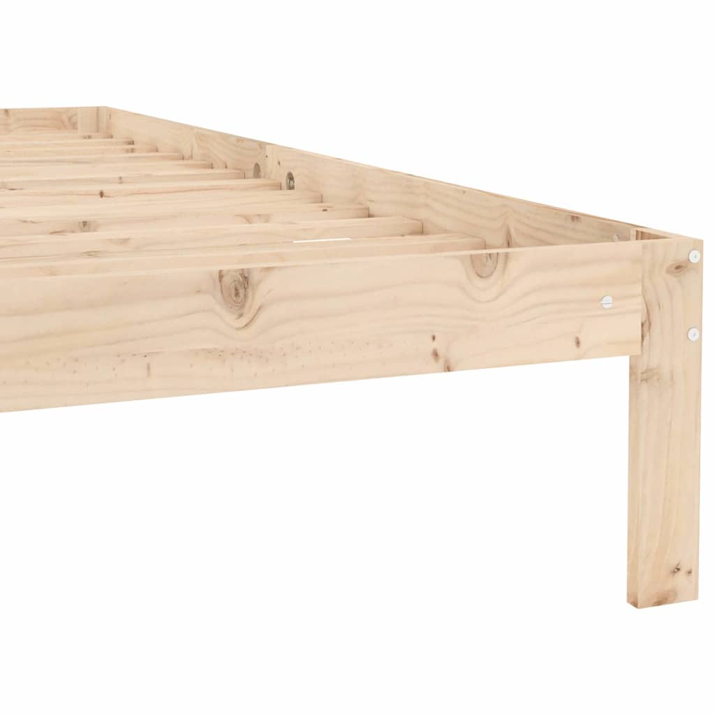 vidaXL Bed Frame without Mattress Solid Wood Pine 90x200cm - Brown - 203.5 x 93.5 x 30 cm