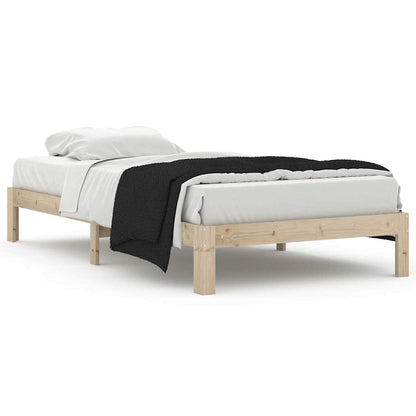 vidaXL Bed Frame without Mattress Solid Wood Pine 100x200cm - Brown - 203.5 x 103.5 x 30 cm