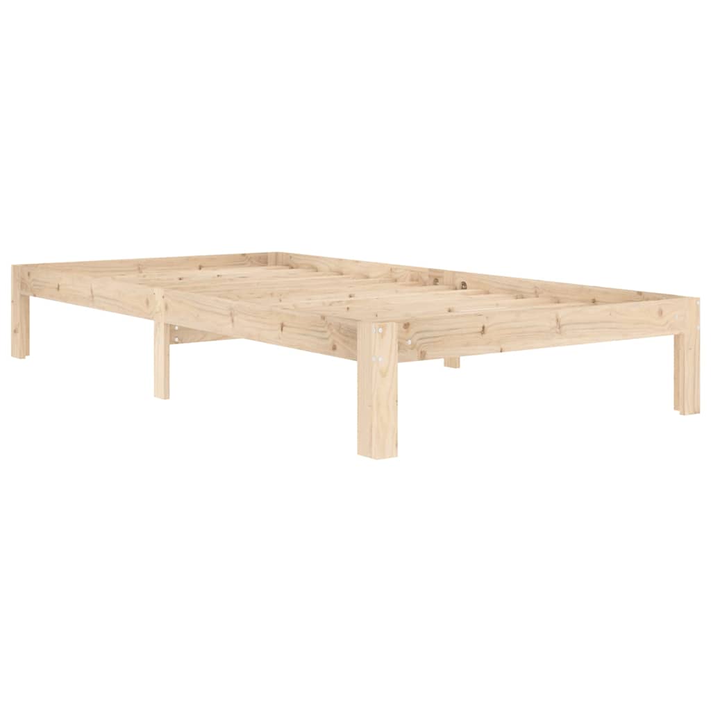 vidaXL Bed Frame without Mattress Solid Wood Pine 100x200cm - Brown - 203.5 x 103.5 x 30 cm