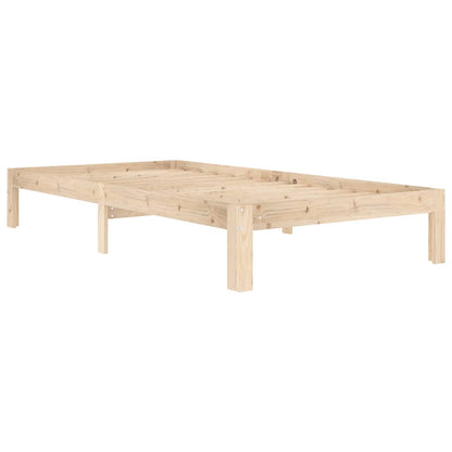 vidaXL Bed Frame without Mattress Solid Wood Pine 100x200cm - Brown - 203.5 x 103.5 x 30 cm