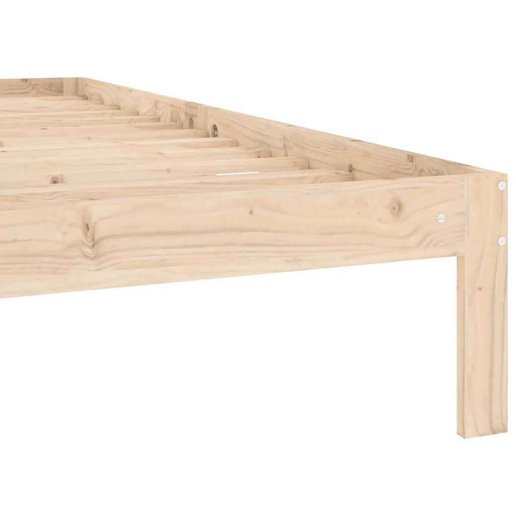 vidaXL Bed Frame without Mattress Solid Wood Pine 100x200cm - Brown - 203.5 x 103.5 x 30 cm
