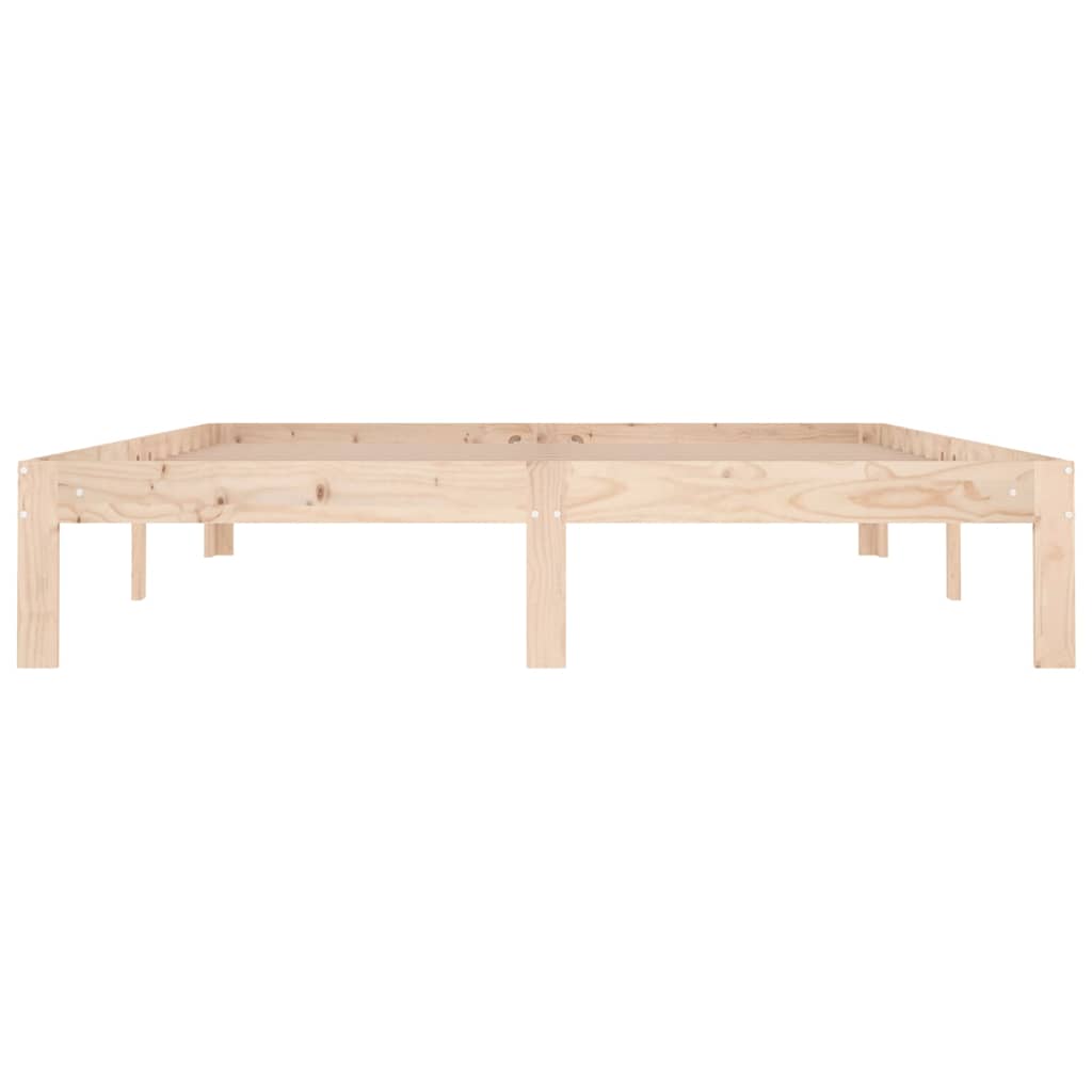 vidaXL Bed Frame without Mattress Solid Wood 150x200cm King Size - Brown - 203.5 x 153.5 x 30 cm
