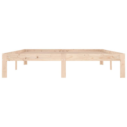 vidaXL Bed Frame without Mattress Solid Wood 150x200cm King Size - Brown - 203.5 x 153.5 x 30 cm