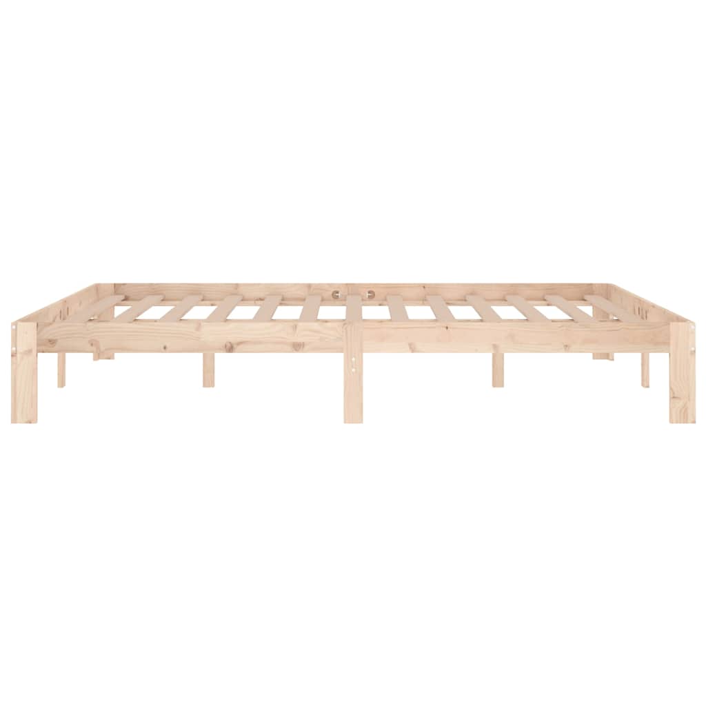 vidaXL Bed Frame without Mattress Solid Wood 150x200cm King Size - Brown - 203.5 x 153.5 x 30 cm