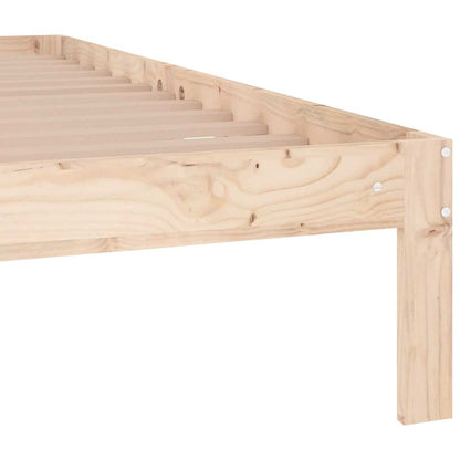 vidaXL Bed Frame without Mattress Solid Wood 150x200cm King Size - Brown - 203.5 x 153.5 x 30 cm
