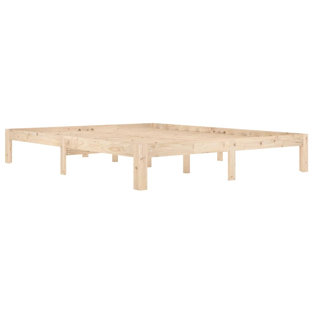 vidaXL Bed Frame without Mattress Solid Wood Pine 160x200cm - Brown - 203.5 x 163.5 x 30 cm