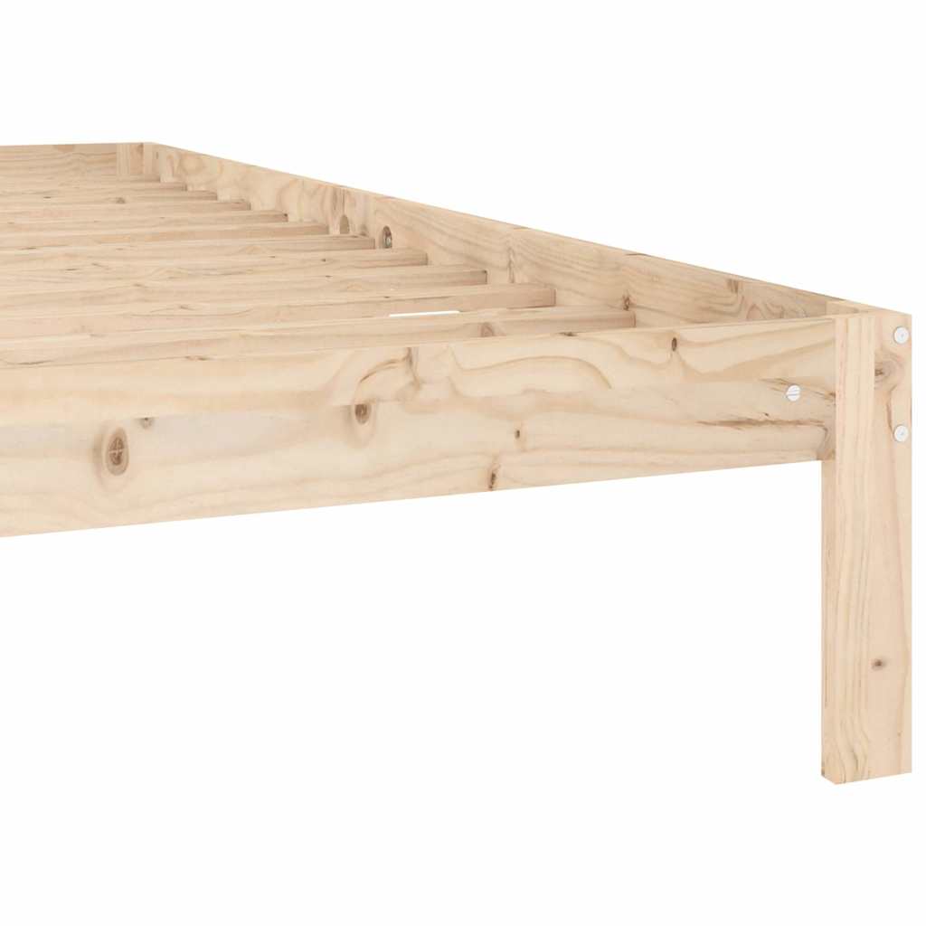 vidaXL Bed Frame without Mattress Solid Wood Pine 160x200cm - Brown - 203.5 x 163.5 x 30 cm