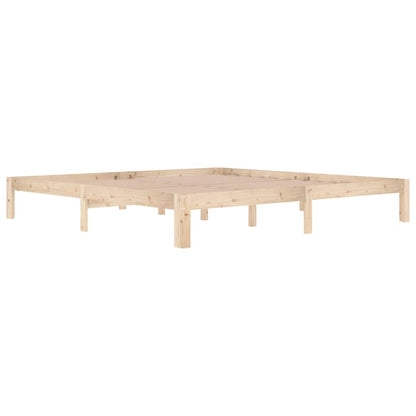 vidaXL Bed Frame without Mattress Solid Wood Pine 200x200cm - Brown - 203.5 x 203.5 x 30 cm