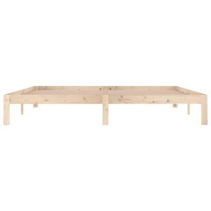 vidaXL Bed Frame without Mattress Solid Wood Pine 200x200cm - Brown - 203.5 x 203.5 x 30 cm
