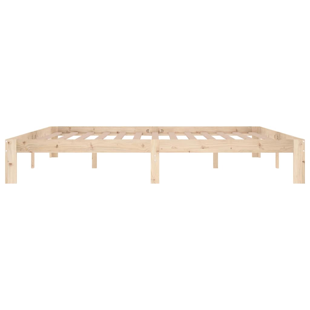 vidaXL Bed Frame without Mattress Solid Wood Pine 200x200cm - Brown - 203.5 x 203.5 x 30 cm