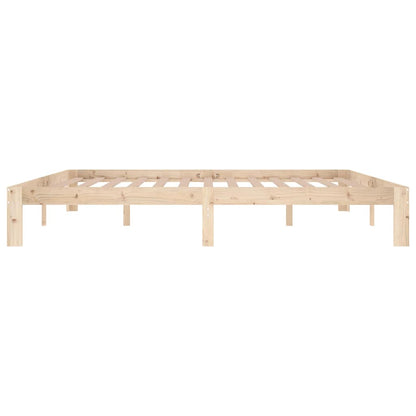 vidaXL Bed Frame without Mattress Solid Wood Pine 200x200cm - Brown - 203.5 x 203.5 x 30 cm