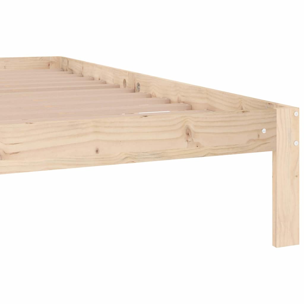 vidaXL Bed Frame without Mattress Solid Wood Pine 200x200cm - Brown - 203.5 x 203.5 x 30 cm