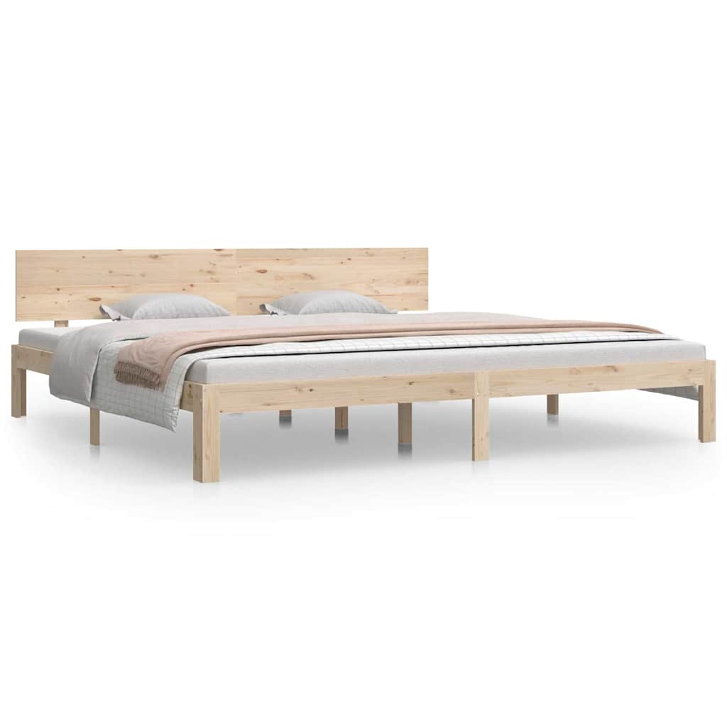 vidaXL Bed Frame without Mattress Solid Wood Pine 200x200cm - Brown - 205.5 x 203.5 x 69.5 cm