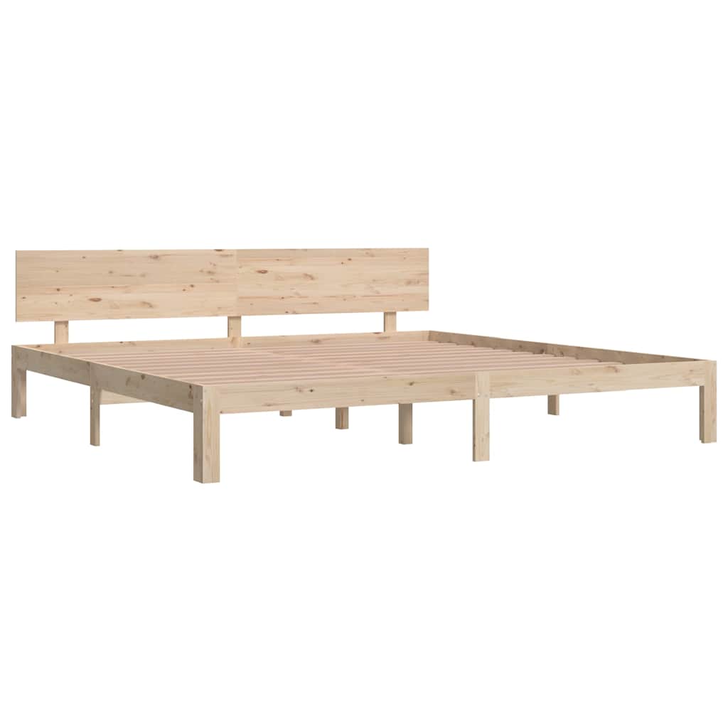 vidaXL Bed Frame without Mattress Solid Wood Pine 200x200cm - Brown - 205.5 x 203.5 x 69.5 cm