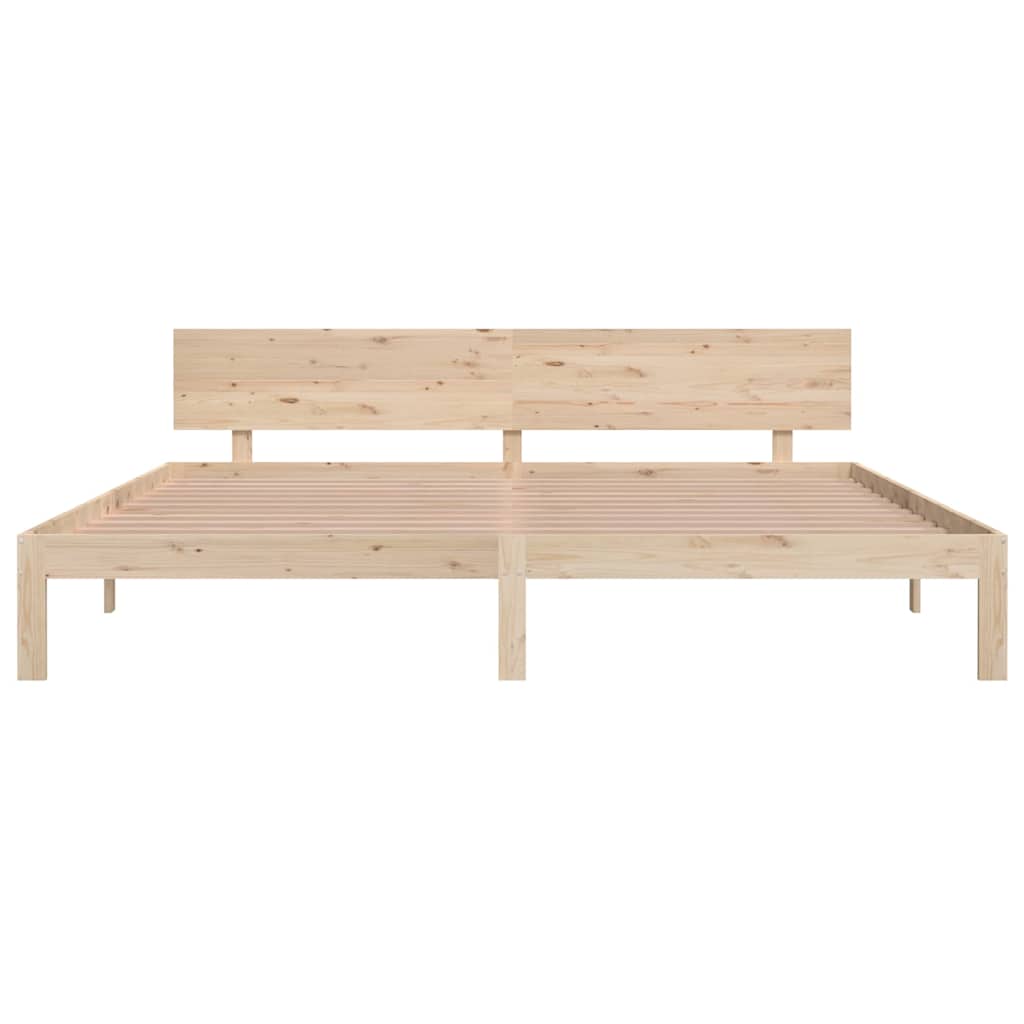 vidaXL Bed Frame without Mattress Solid Wood Pine 200x200cm - Brown - 205.5 x 203.5 x 69.5 cm