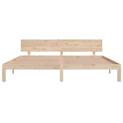 vidaXL Bed Frame without Mattress Solid Wood Pine 200x200cm - Brown - 205.5 x 203.5 x 69.5 cm
