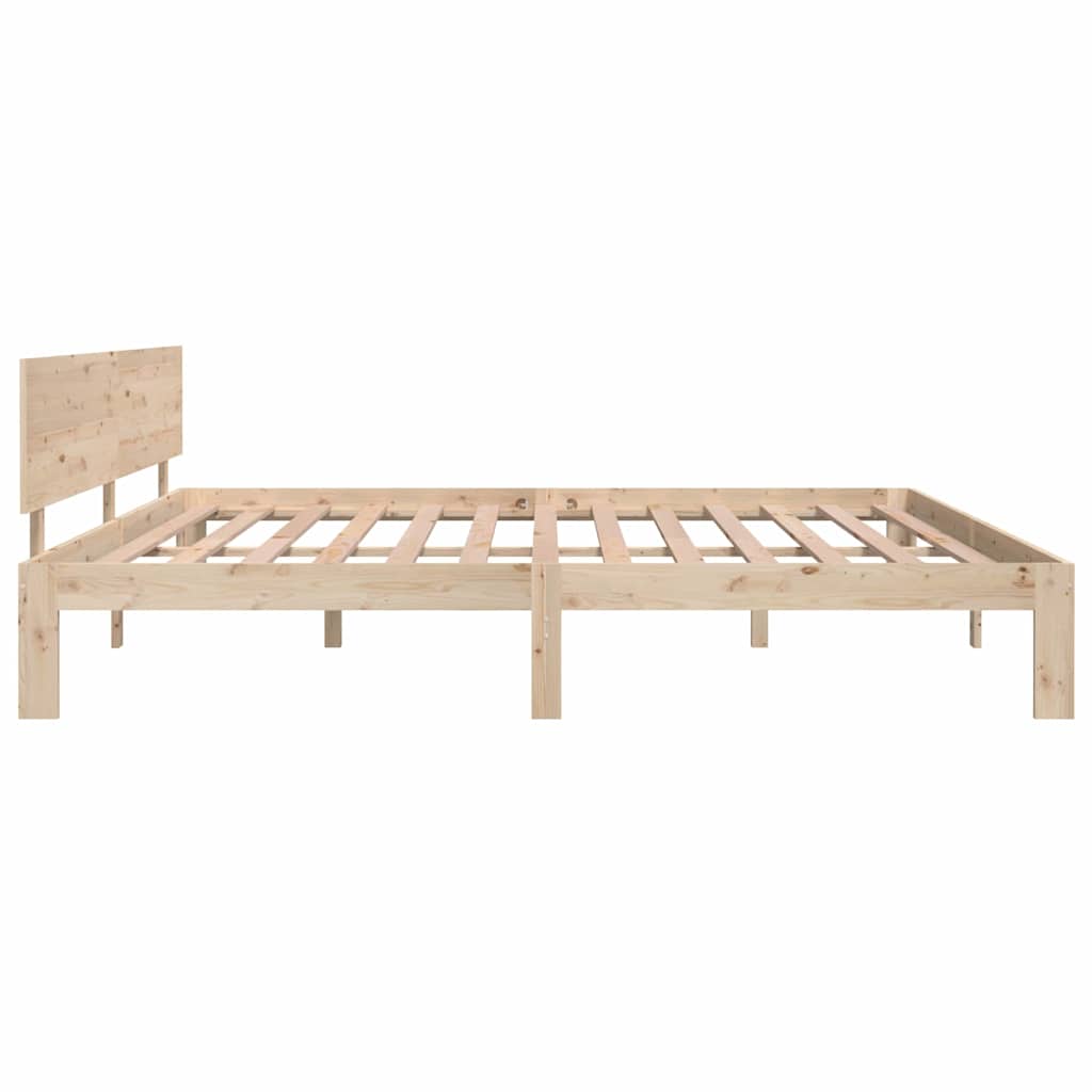 vidaXL Bed Frame without Mattress Solid Wood Pine 200x200cm - Brown - 205.5 x 203.5 x 69.5 cm