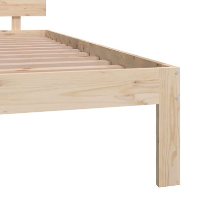 vidaXL Bed Frame without Mattress Solid Wood Pine 200x200cm - Brown - 205.5 x 203.5 x 69.5 cm