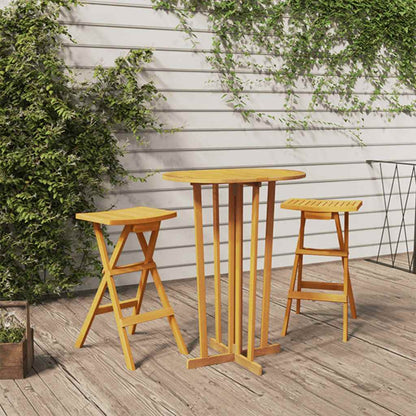 vidaXL Folding Bar Table 90x65x105 cm Solid Wood Teak - Brown