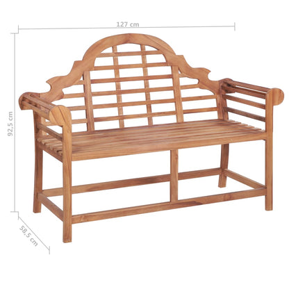 vidaXL Garden Bench 127x58.5x92.5 cm Solid Wood Teak - Brown