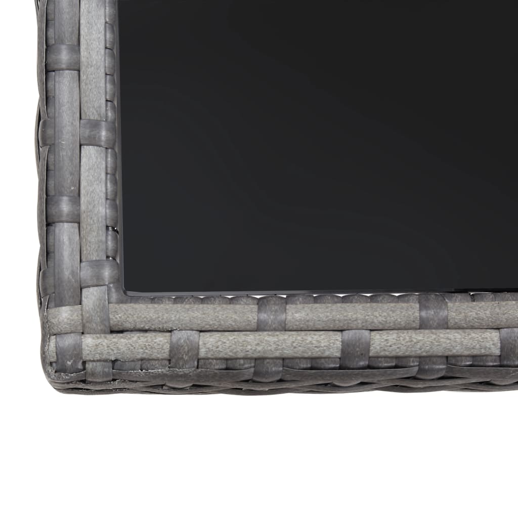 vidaXL Garden Table Grey 80x80x74 cm Poly Rattan