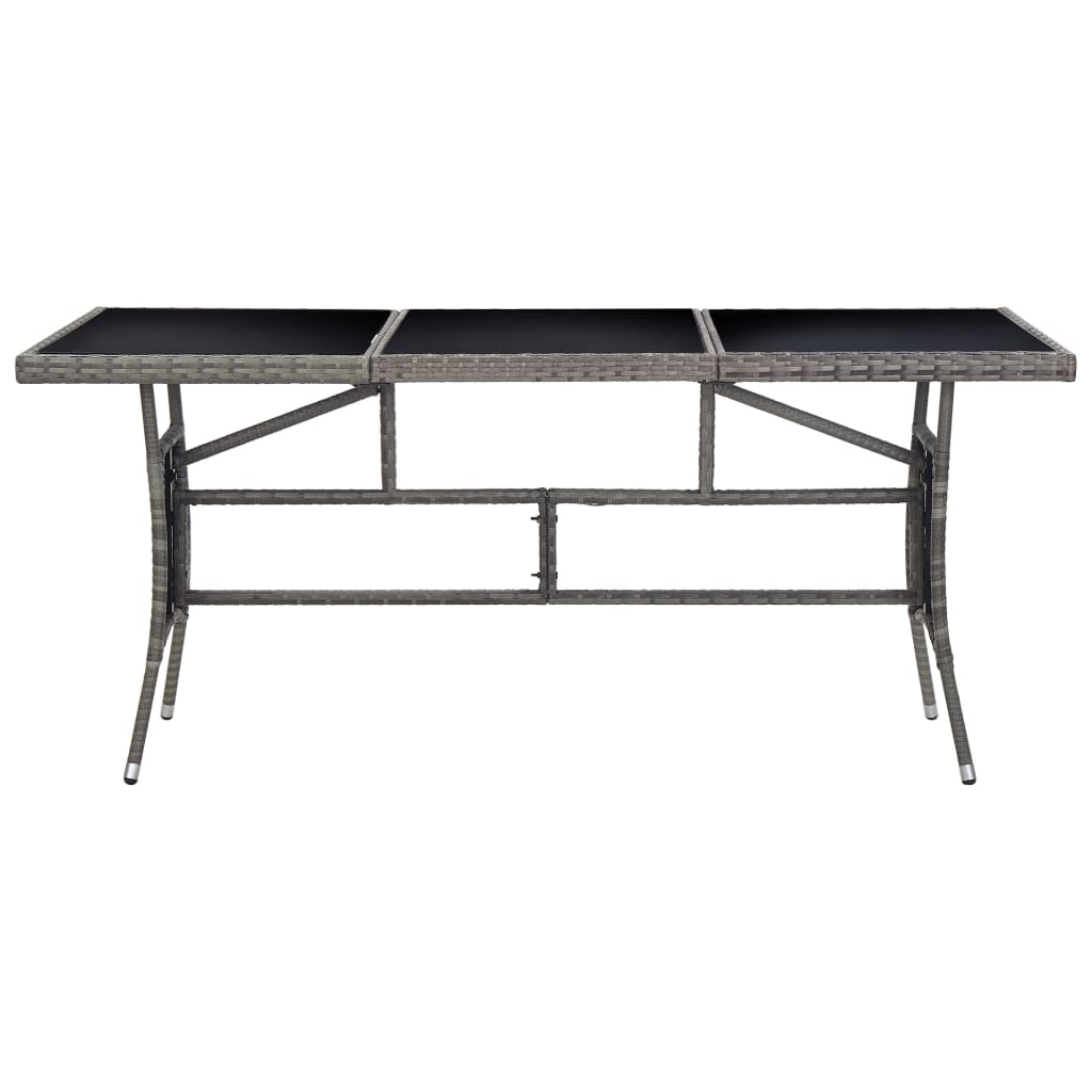vidaXL Garden Table Grey 170x80x74 cm Poly Rattan