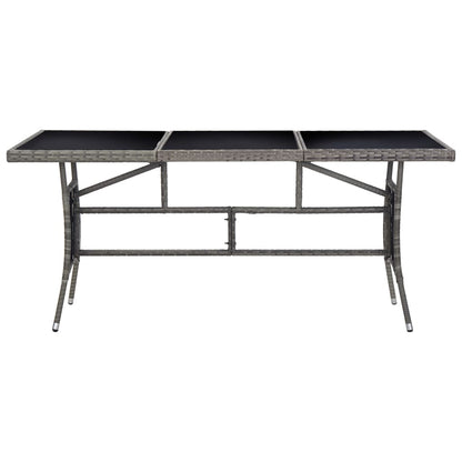 vidaXL Garden Table Grey 170x80x74 cm Poly Rattan