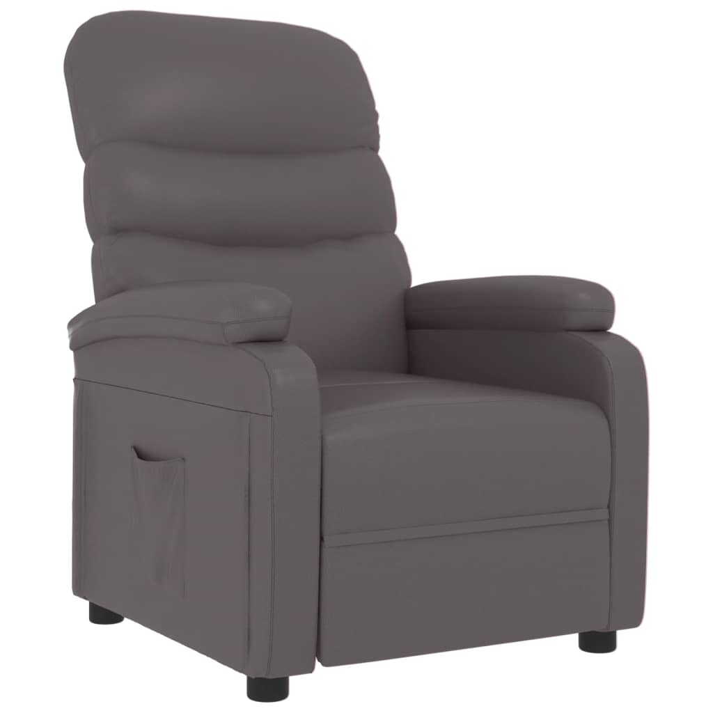 vidaXL Recliner Chair Grey Faux Leather
