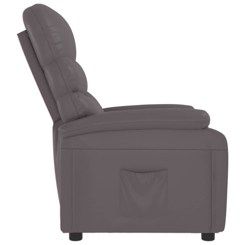 vidaXL Recliner Chair Grey Faux Leather