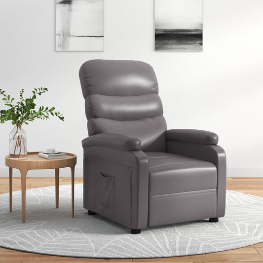 vidaXL Recliner Chair Grey Faux Leather