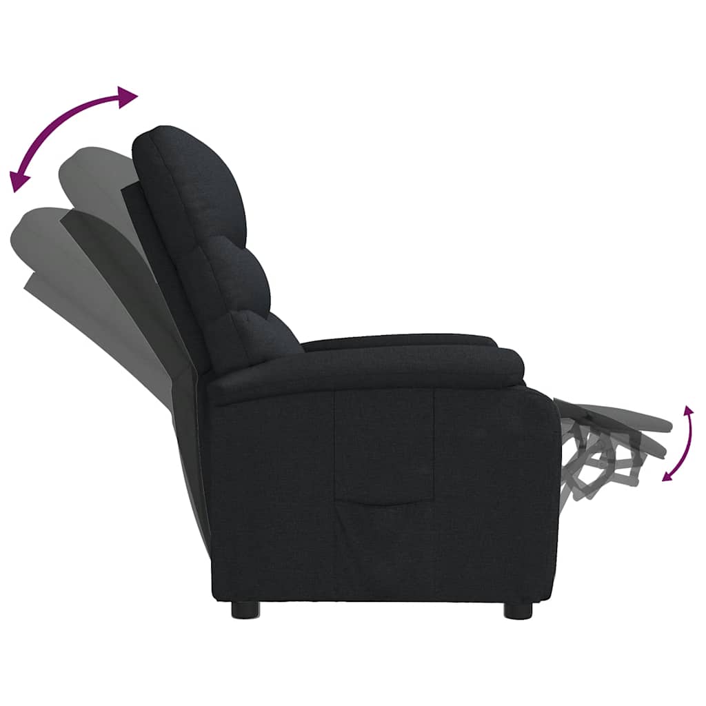 vidaXL Recliner Chair Black Fabric - 66273