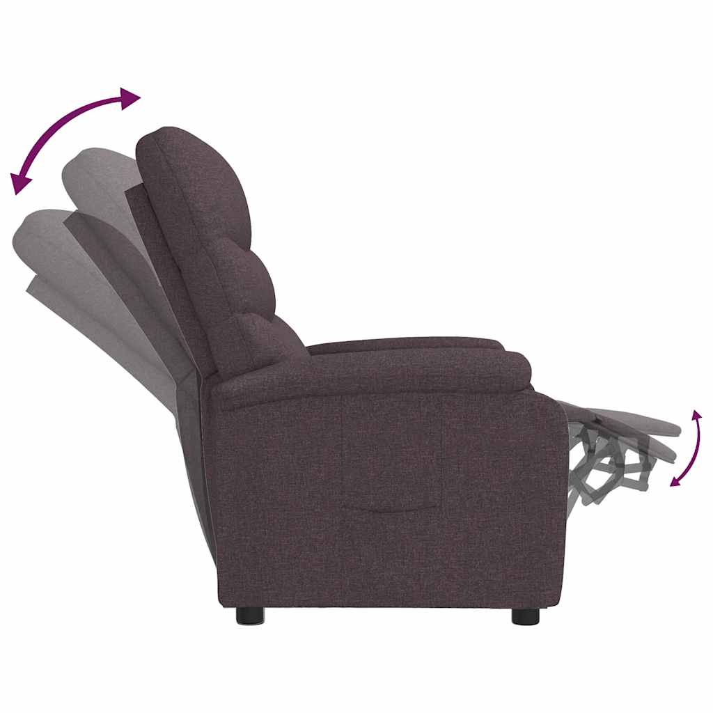 vidaXL Recliner Chair Dark Brown Fabric - 66274