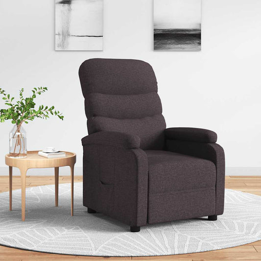 vidaXL Recliner Chair Dark Brown Fabric - 66274